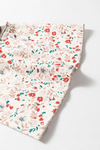 Goat Colorblock Floral Patchwork Flared Sleeve Buttons Henley Top