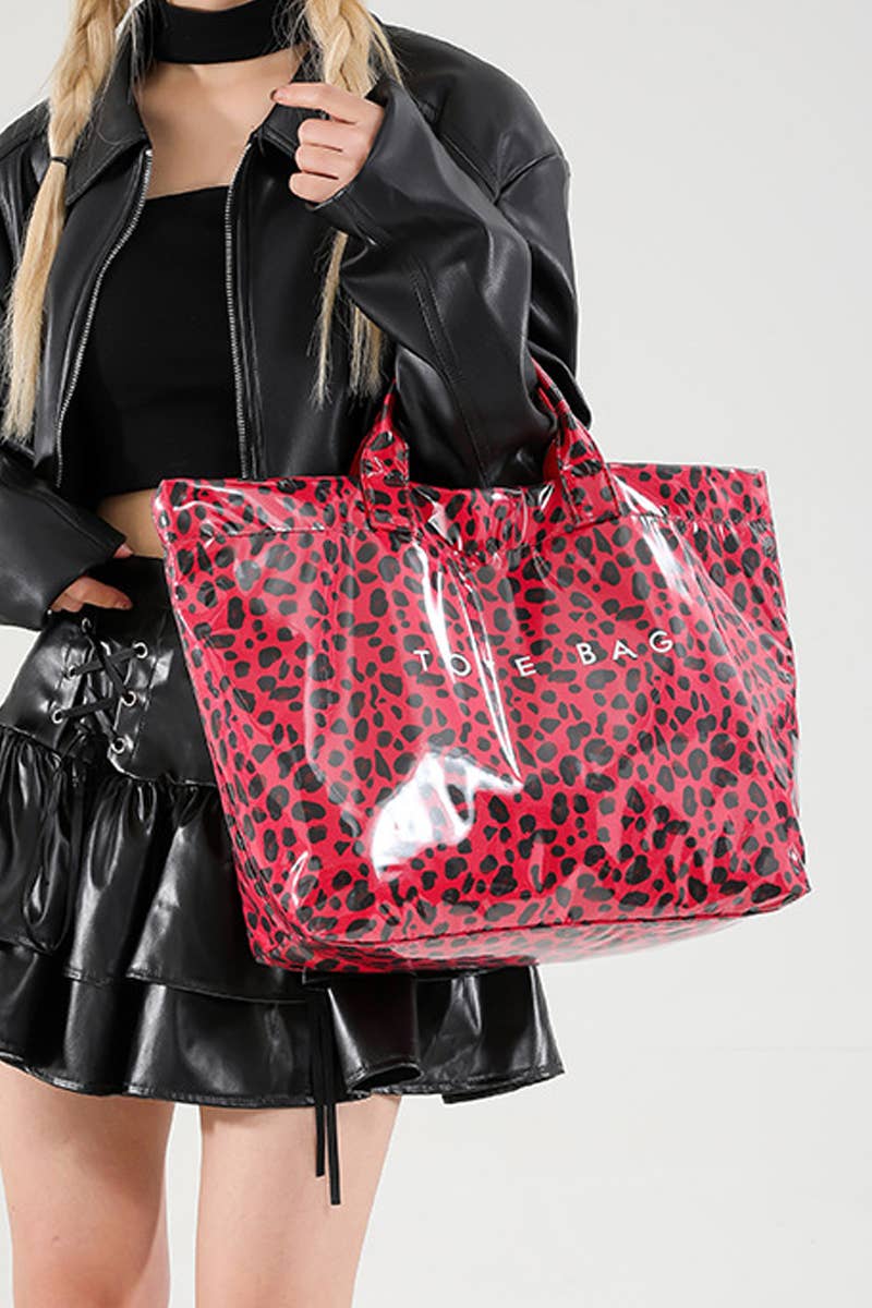 Leopard Print PVC Tote Bag