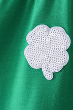 Green clover sequin ruffle tiered dress