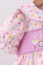 Purple birthday embroidery bloomer set