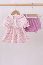 Purple birthday embroidery bloomer set