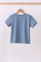Blue racing car applique top