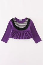 Purple halloween witch applique dress