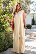 Ribbed Knit Wide Leg Jumpsuit