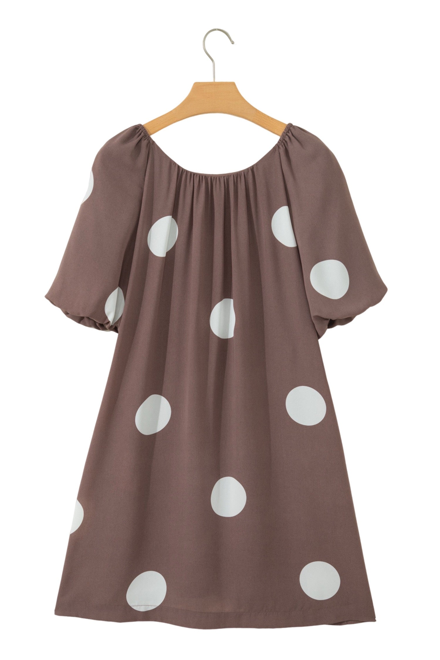 Dotty for You — Knot-Back Puff Sleeve Mini Dress