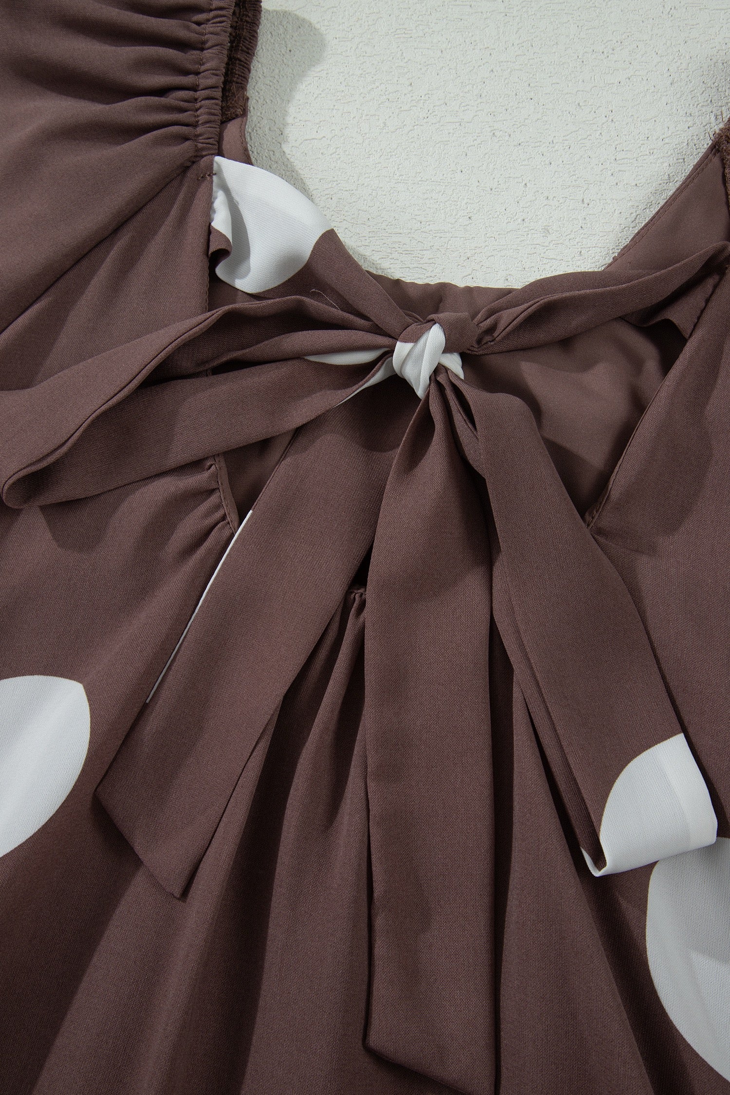 Dotty for You — Knot-Back Puff Sleeve Mini Dress