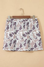 Abstract Camo Mini Skirt