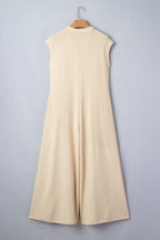 Ribbed Knit Wide Leg Jumpsuit
