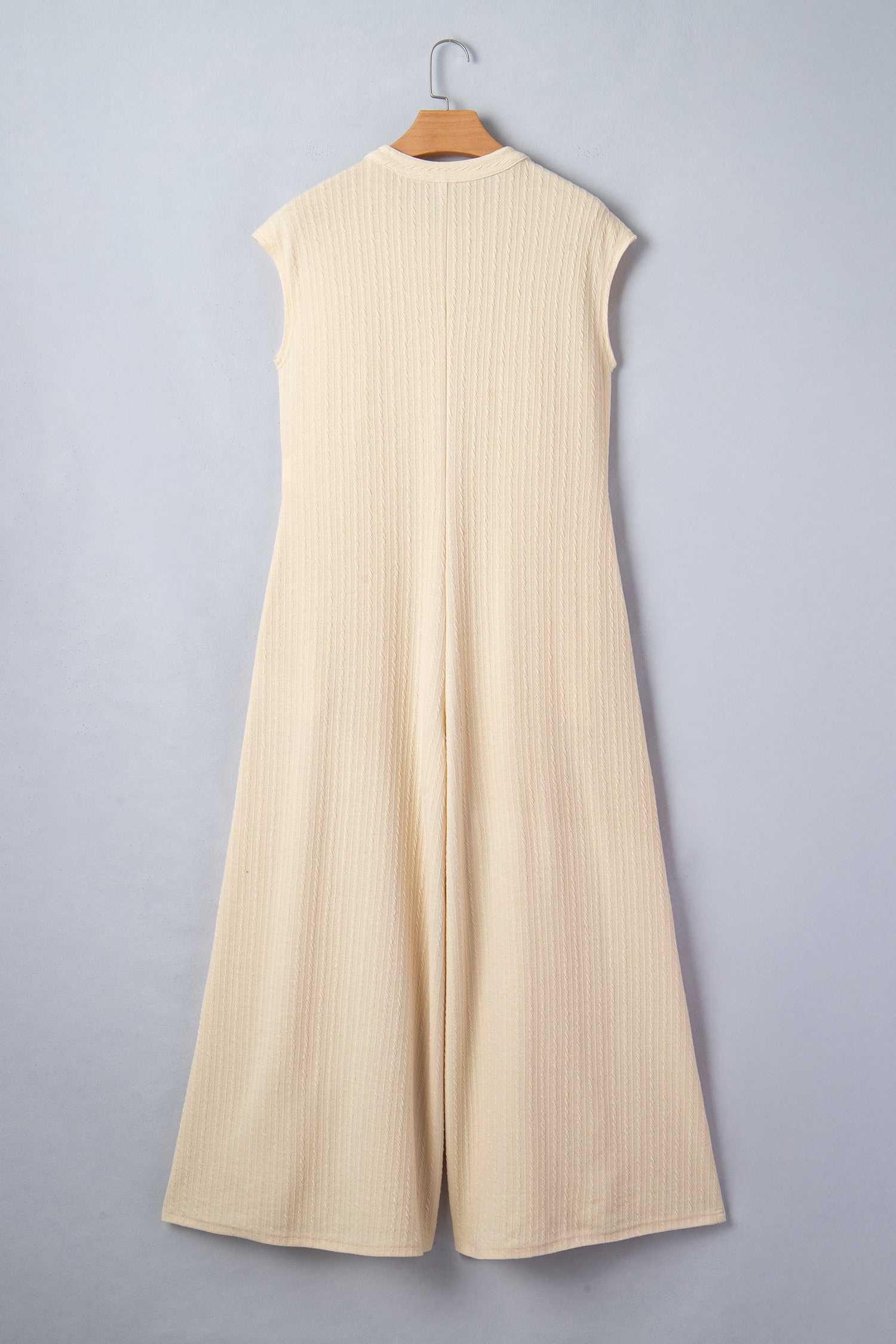 Ribbed Knit Wide Leg Jumpsuit