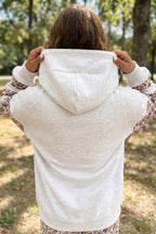 Light Grey Patchwork Camo Long Sleeve Hoodie