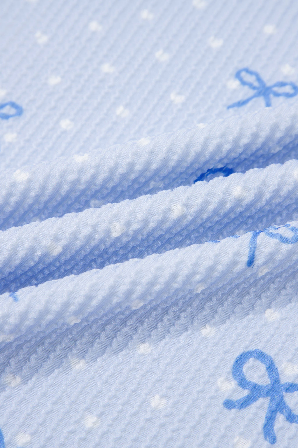 Sky Blue Polka Dot & Heart Print Two Piece Set