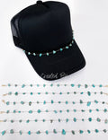 Turquoise Blue Stone Trucker hat chains, Chains for hats