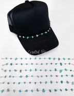 Turquoise Blue Stone Trucker hat chains, Chains for hats