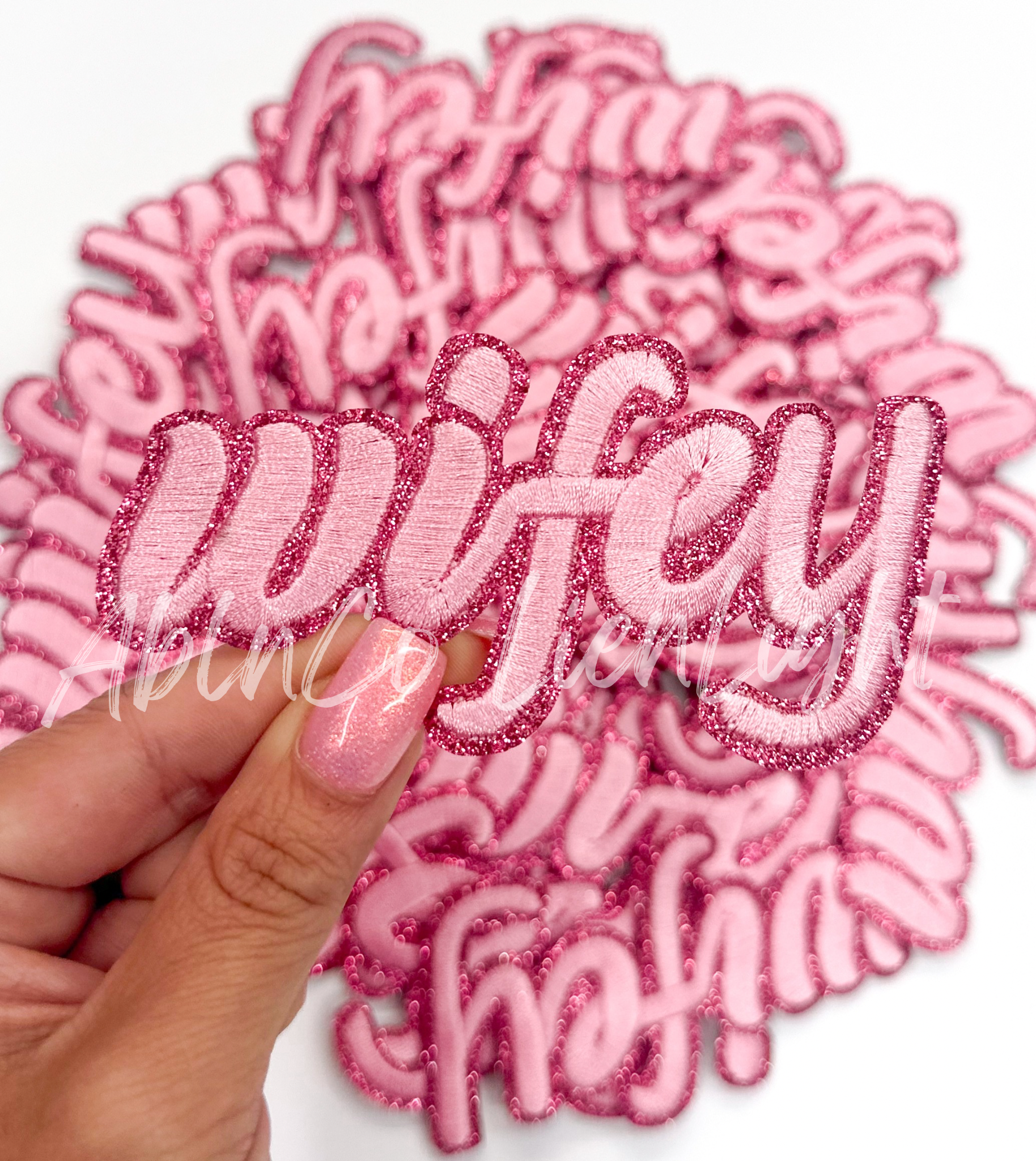 Pink Wifey Glitter Patch