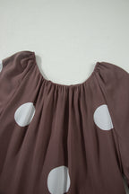 Dotty for You — Knot-Back Puff Sleeve Mini Dress