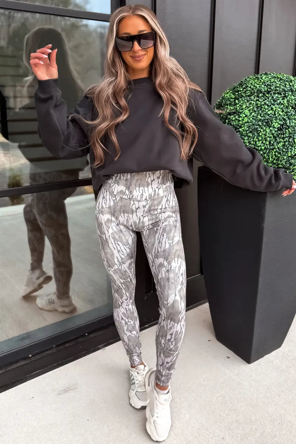 High Waist Leggings - Multicolour Camouflage
