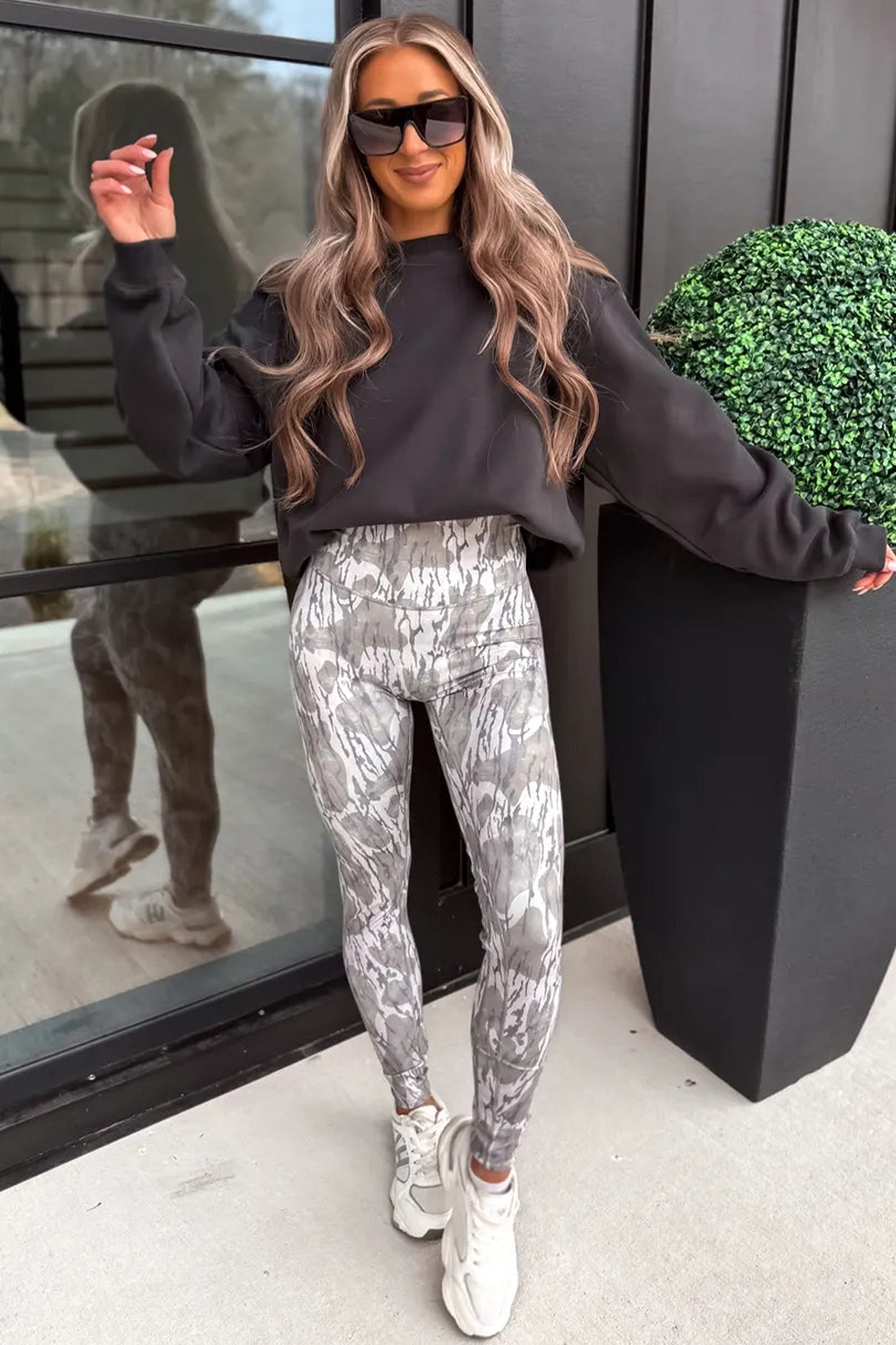 High Waist Leggings - Multicolour Camouflage