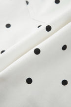 Hem Shorts White Polka Dot Print Embroidered Scallop