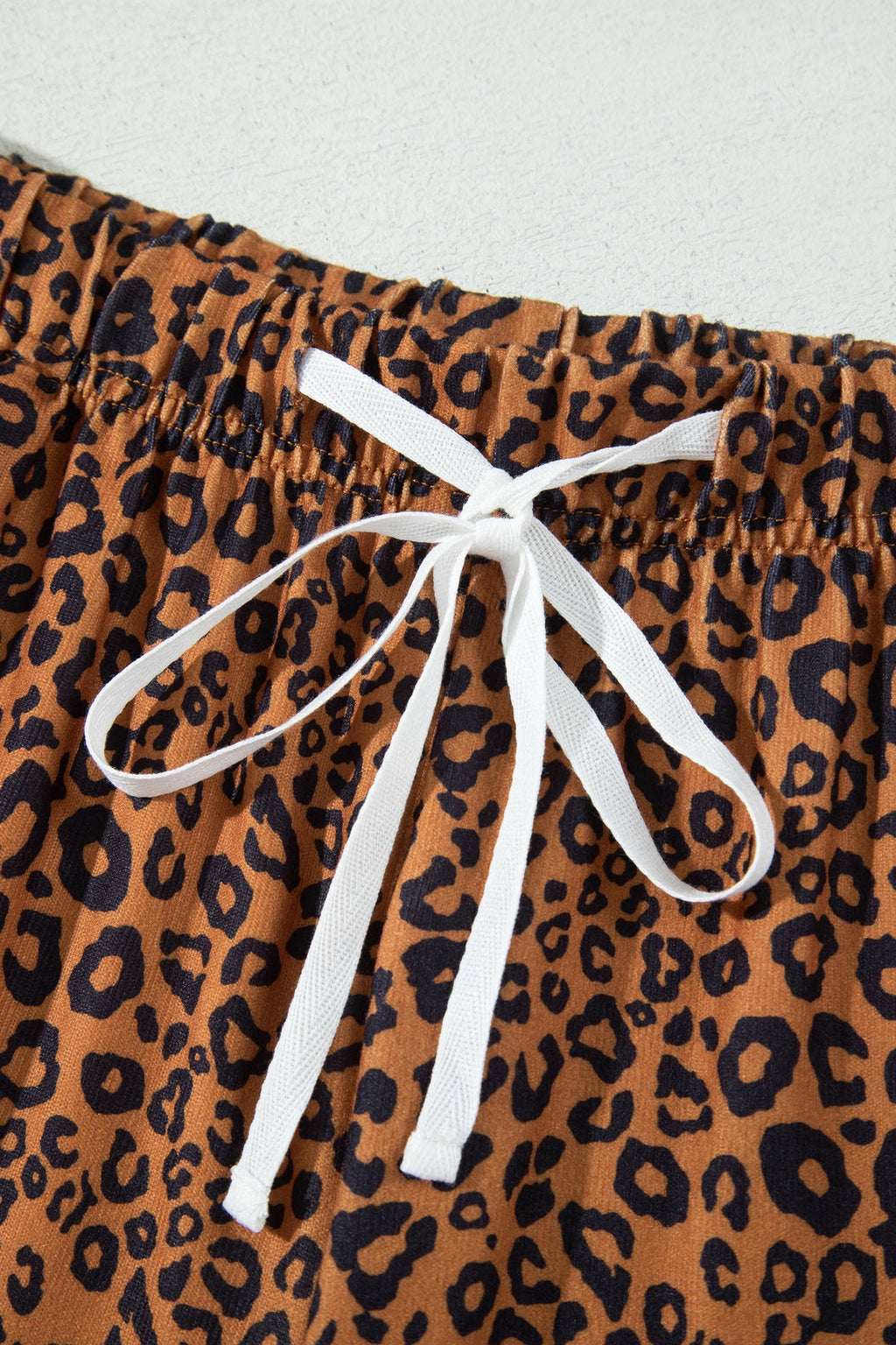 Relaxed Pant Set Brown Leopard Print Long Sleeve Top