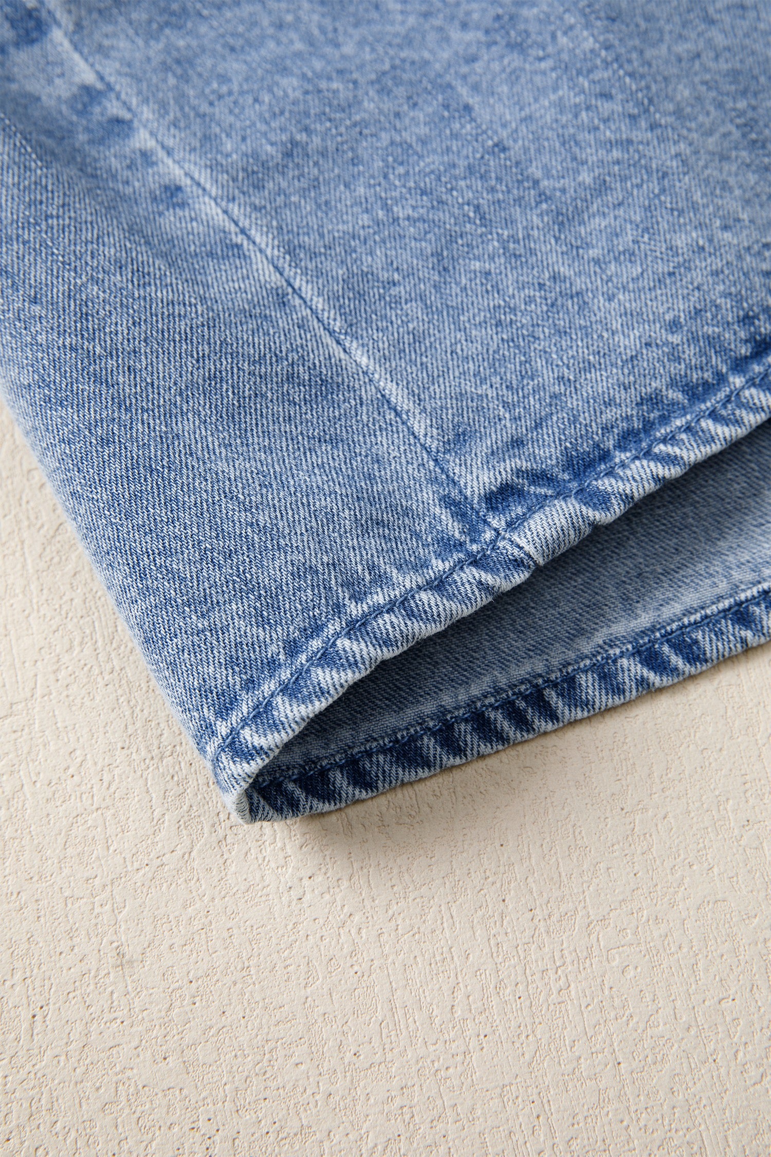 Myosotis Puff Sleeve V-Neck Ruffled Loose Denim Mini Dress