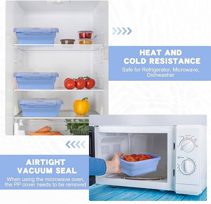 Collapsible Silicone Food Storage Containers 17 oz