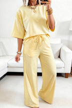 Sachet Pink Lace Two-Piece Pant Set