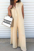 Ribbed Knit Wide Leg Jumpsuit