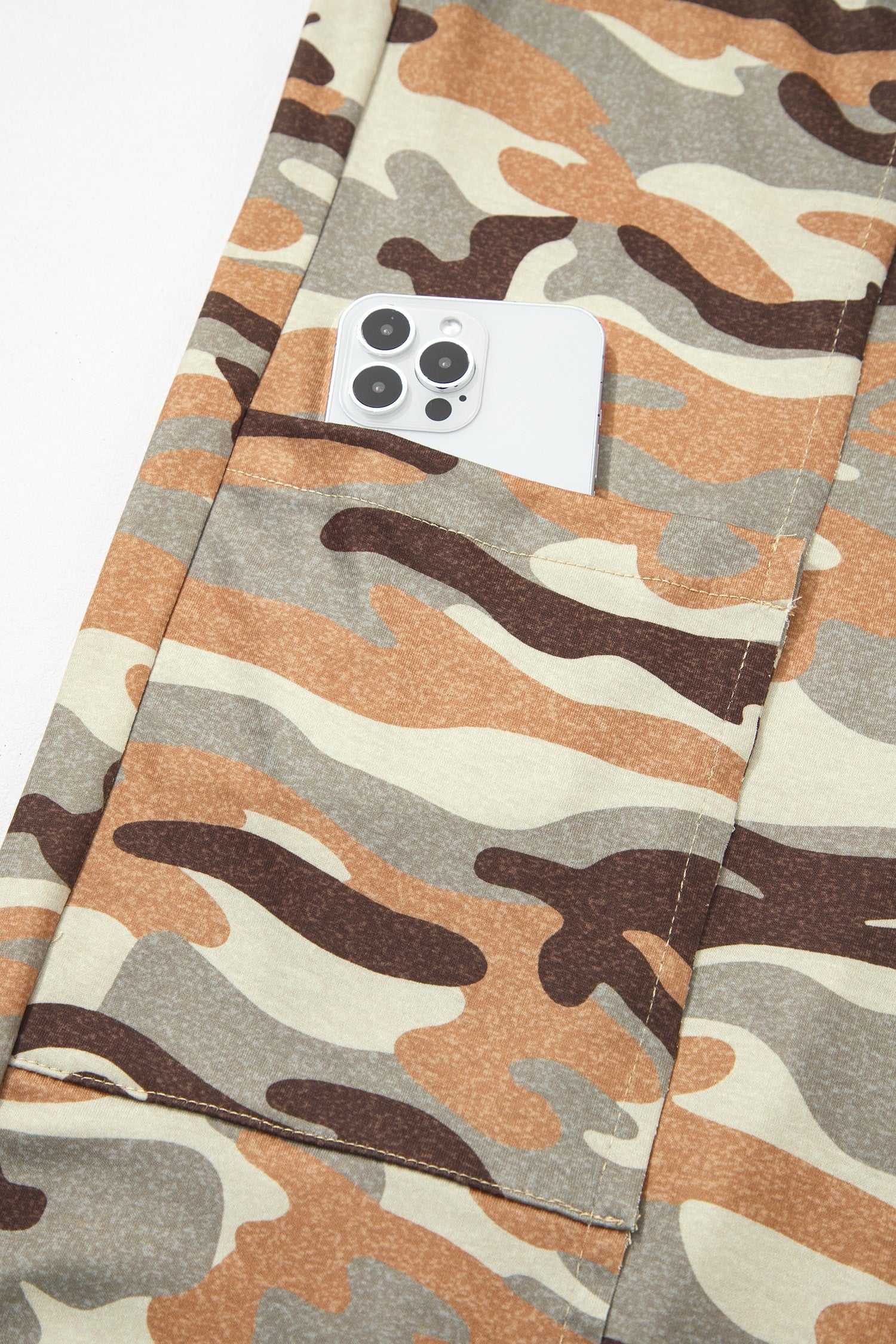 Camo: High-Waisted Cargo Jogger Pants