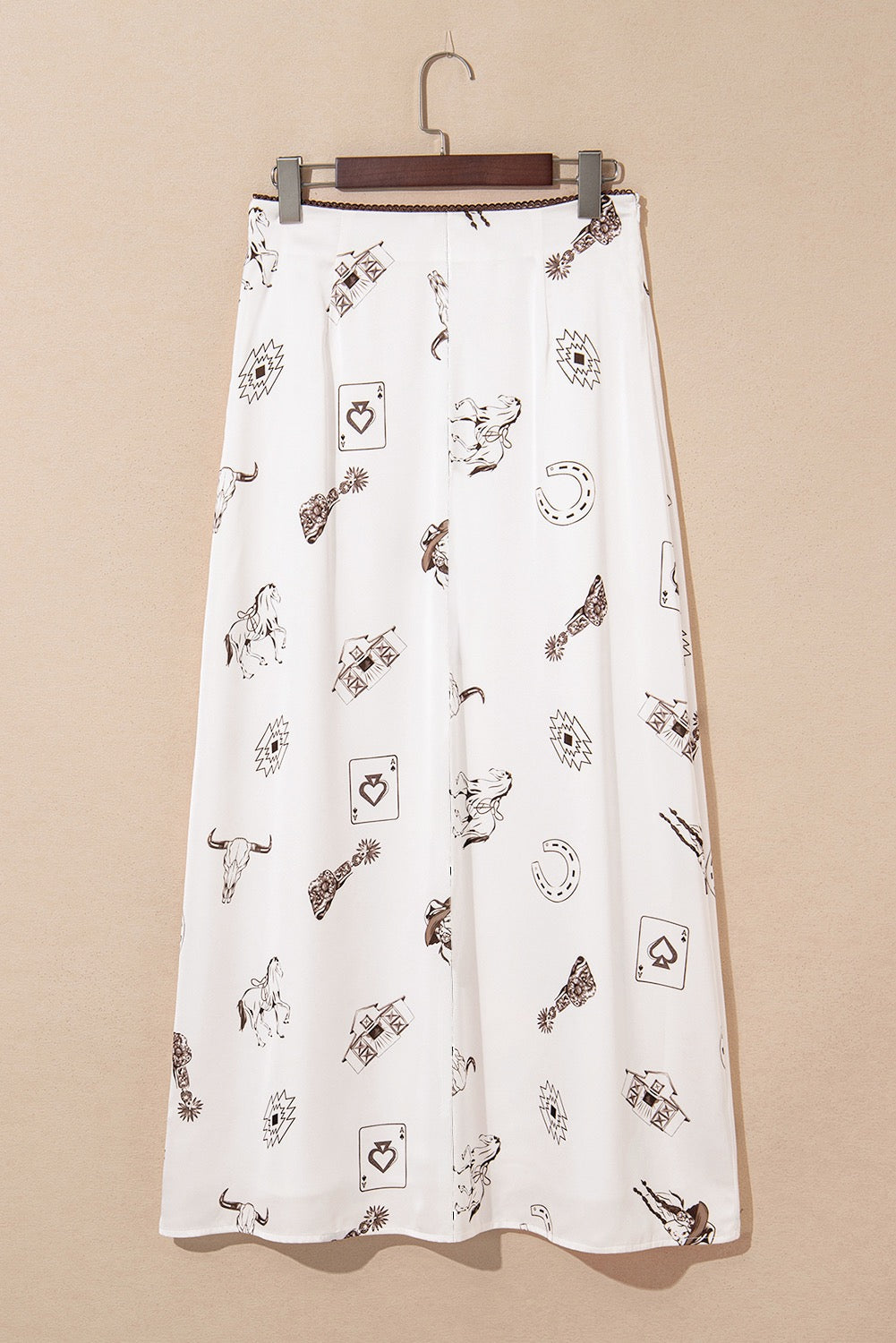 Plus Size Western Print Maxi Skirt | Lace Waist | Side Zip | 1X–4X