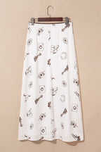 Plus Size Western Print Maxi Skirt | Lace Waist | Side Zip | 1X–4X