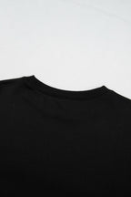 Embroidered Spooky Season Graphic Long Sleeve Round Neck Pullover