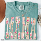 Comfort Color Mama Floral Faux Pearl Shirt, Varsity Mom Tee