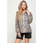 Tan Leopard Reversible Windbreaker Hoodie