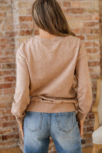 Saved by Grace Letter Embroidery Mineral Wash Sweatshirt