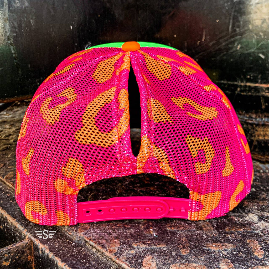 Sequin Boot Printed Magna Pony® Mesh Foam Trucker Hat