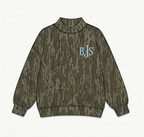 Camo/ Plaid Gingham Embroidered Mock Neck