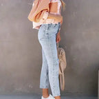 Plain waffle knit button up crop shacket