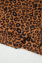 Relaxed Pant Set Brown Leopard Print Long Sleeve Top