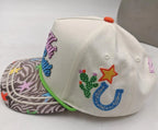 All Hat, No Cattle — Zebra Print Bill Embroidered Hat