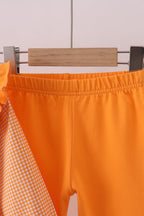 Premium Orange Tennessee puppy football embroidery ruffle pants set