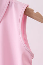 Pink everyday Knit Collared Tank