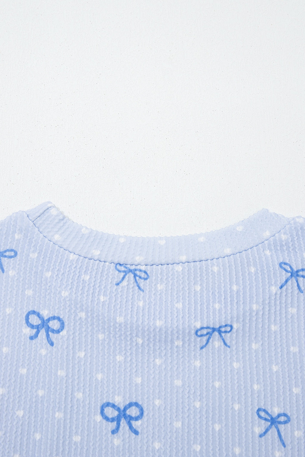 Sky Blue Polka Dot & Heart Print Two Piece Set