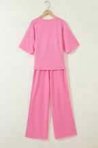 Sachet Pink Lace Two-Piece Pant Set