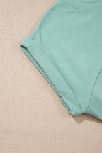 Moonlight Jade Solid Color Cropped Tank Top and Jogger Pants Set