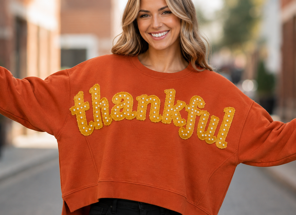 Raw Edge Applique Oversized Sweater