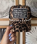 Your Two Cents Leopard Pearl Trucker Hat