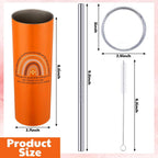 20oz Stainless Steel Motivational Tumbler with Lid & Straw