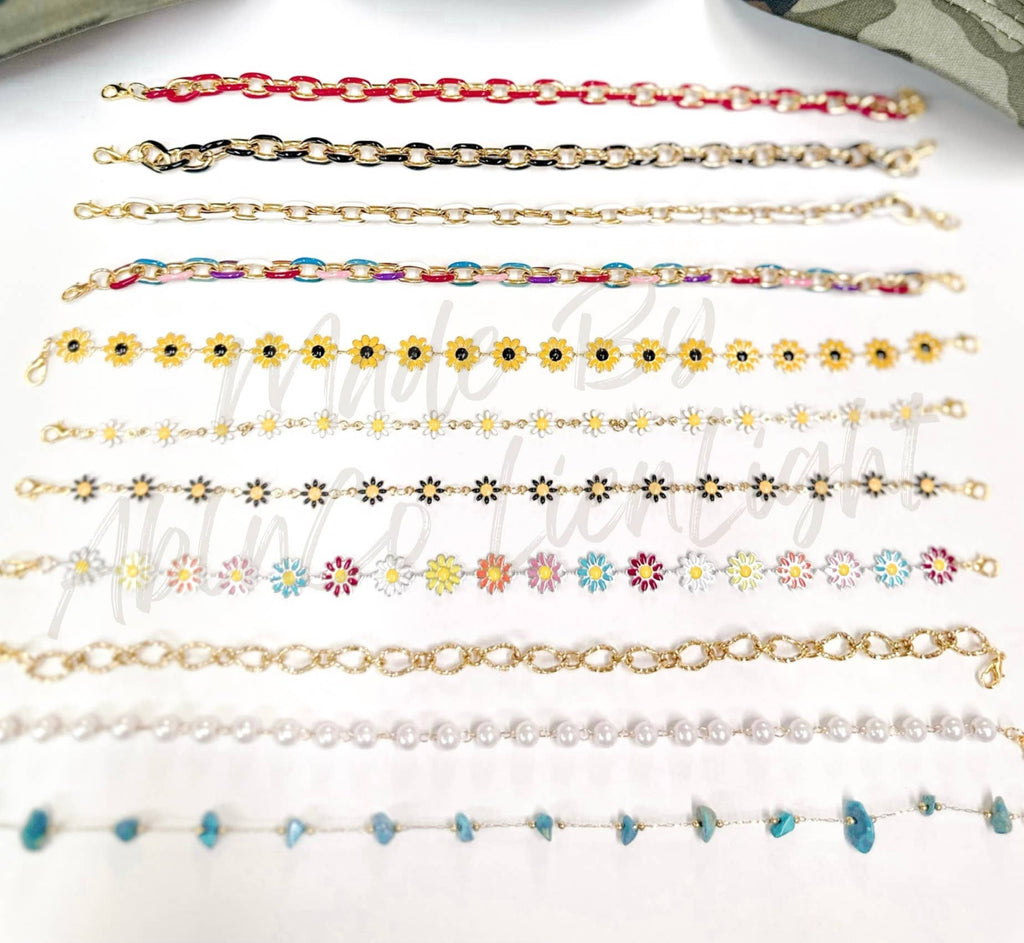 Turquoise Blue Stone Trucker hat chains, Chains for hats