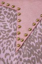 Pink Leopard Retro Studded Star Patch Loose Tee