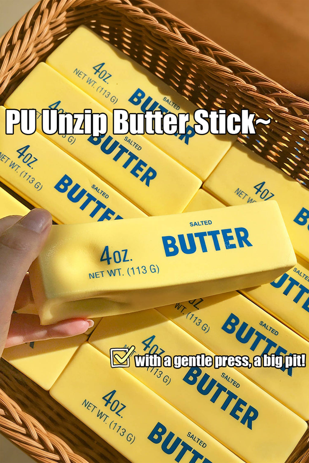 1PC PU Butter Sticker Relieve Pressure Toy Gifts